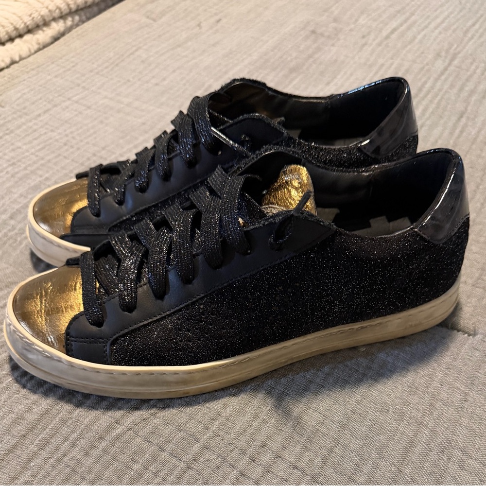 Black and Gold Women's Sneakers